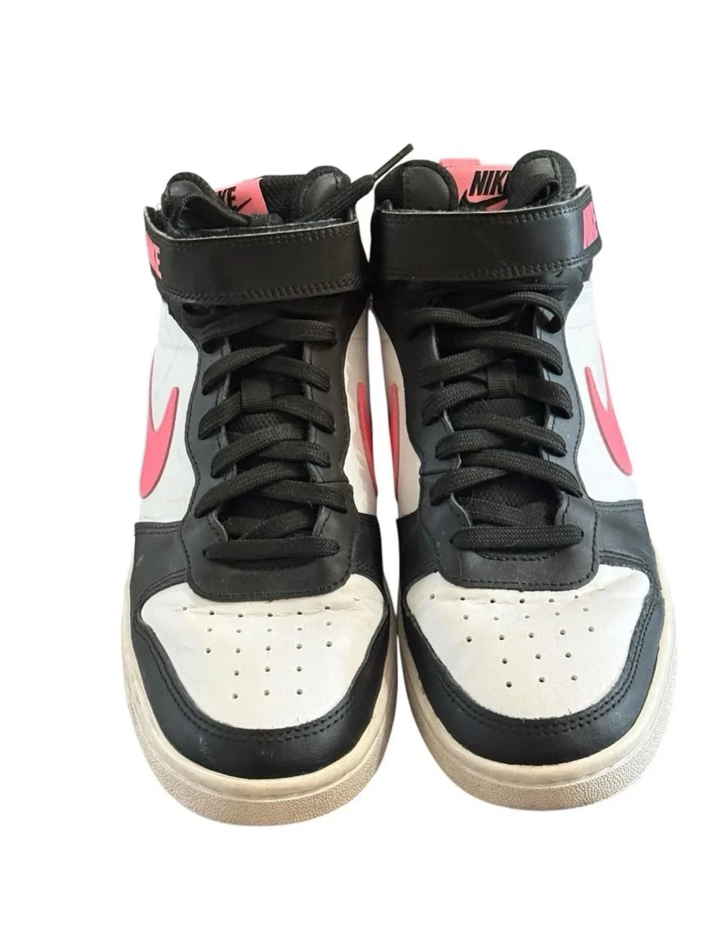Nike Kids' Court Borough Mid 2 Pink Black White Size 7Y Youth